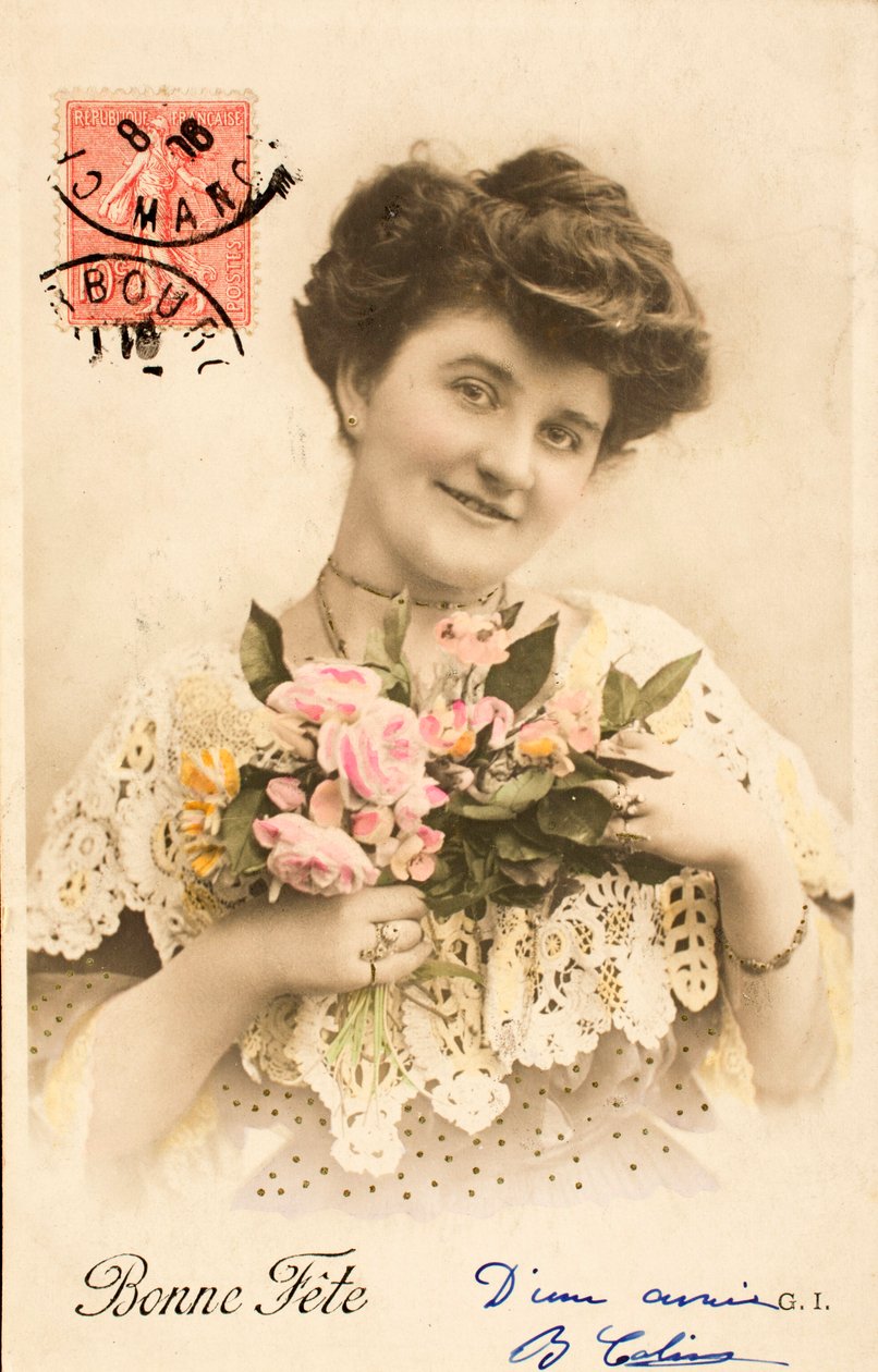 Antigo cartão postal/festa feliz de Augustus Kollner