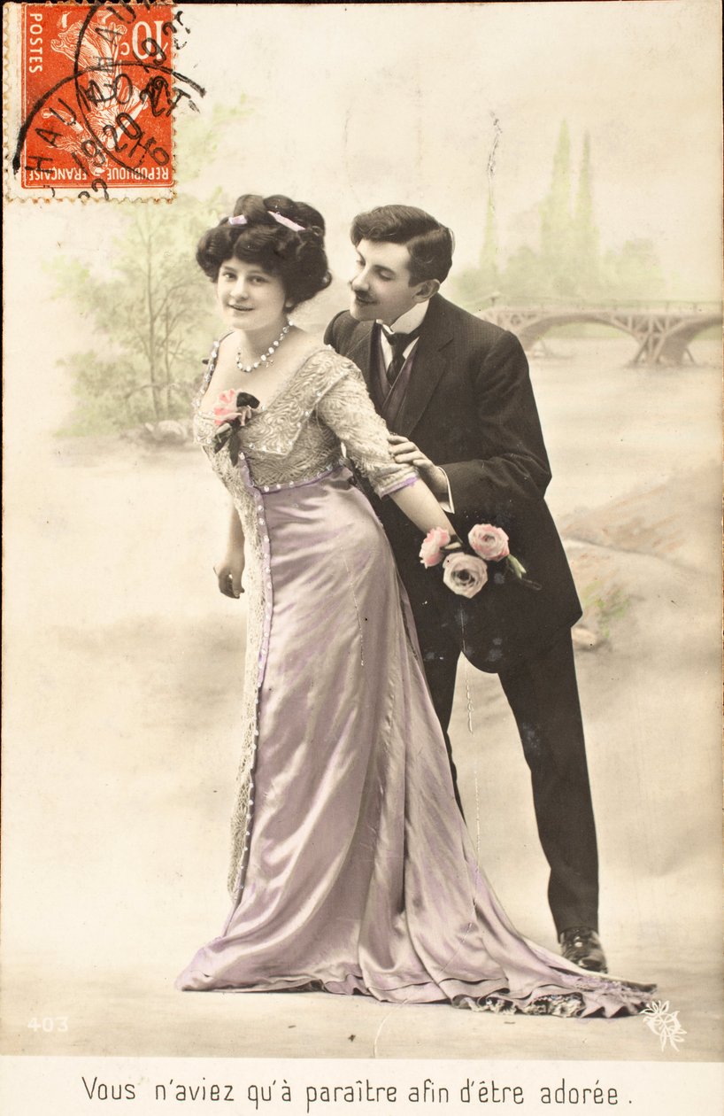 Antigo cartão postal/amor/sedução/Você só tinha que aparecer para ser amado de Augustus Kollner