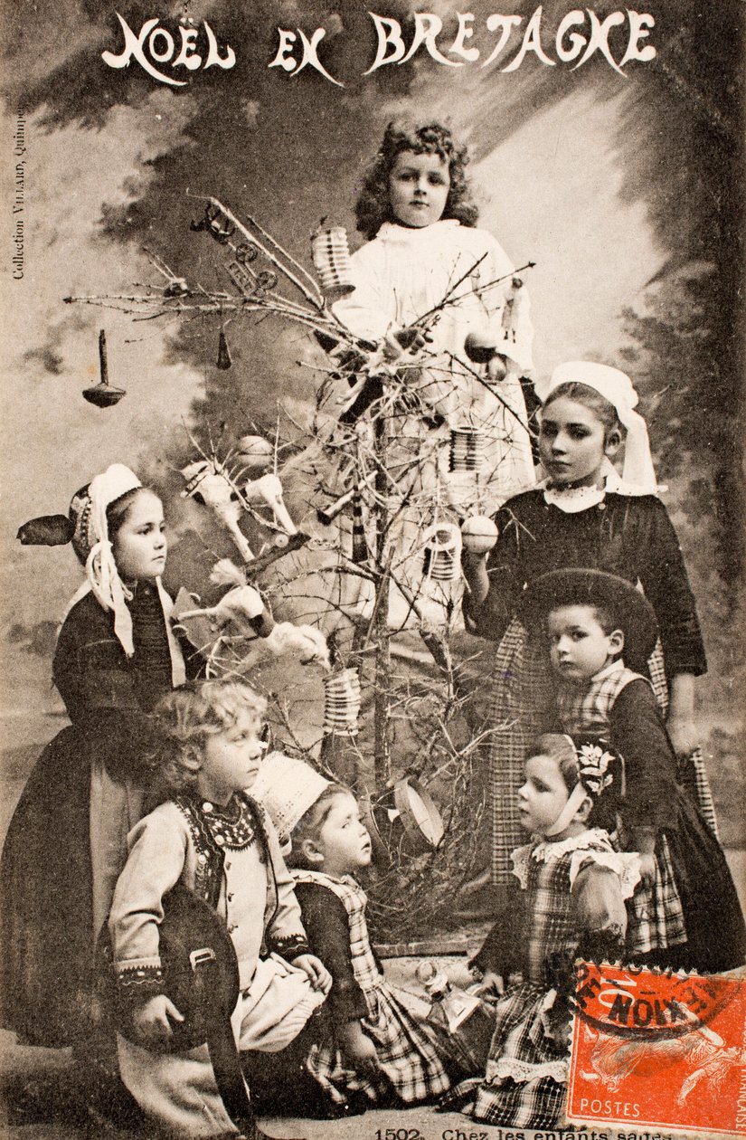 Velhos postais/Convento Natal/As crianças sábias/Brittany/França de Augustus Kollner