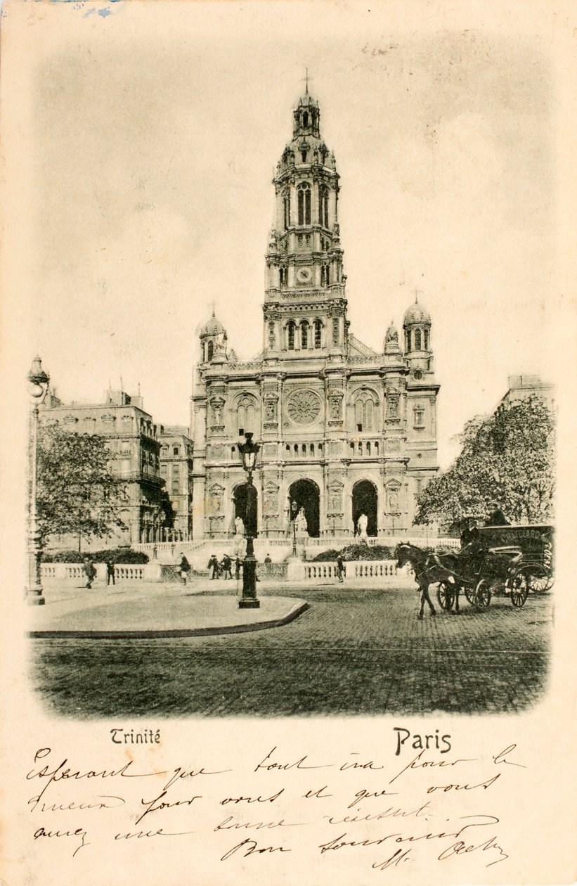 Postal/Church of the Holy Trinity/Paris/Seine/Ile de France/France de Augustus Kollner