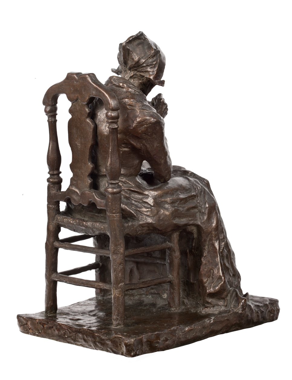 Velha Remendo sua roupa de cama (bronze) de Charles Henri Marie van Wijk