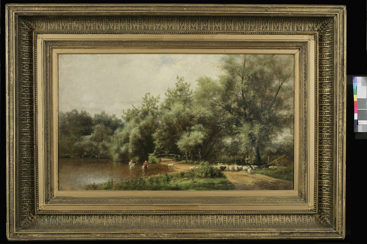Lavagem de ovelhas em Long Island, 1874 de Charles Henry Miller