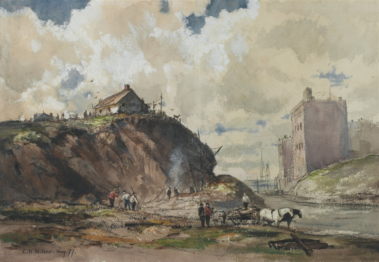 A maneira como a cidade é construída, 1877 (wc on paper) de Charles Henry Miller