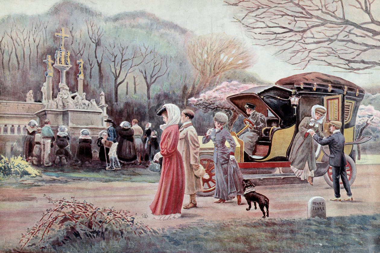 Pelerinage in Breton Calvary - Impressões do início do século XX por Charles Henri Terre (1864 - 1926). Paris, Artes Decorativas de Charles Henry Tenre