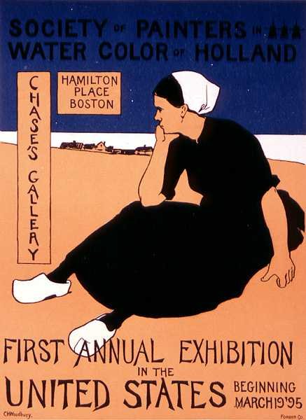 Reprodução de um cartaz publicitário da primeira exposição anual nos Estados Unidos da 