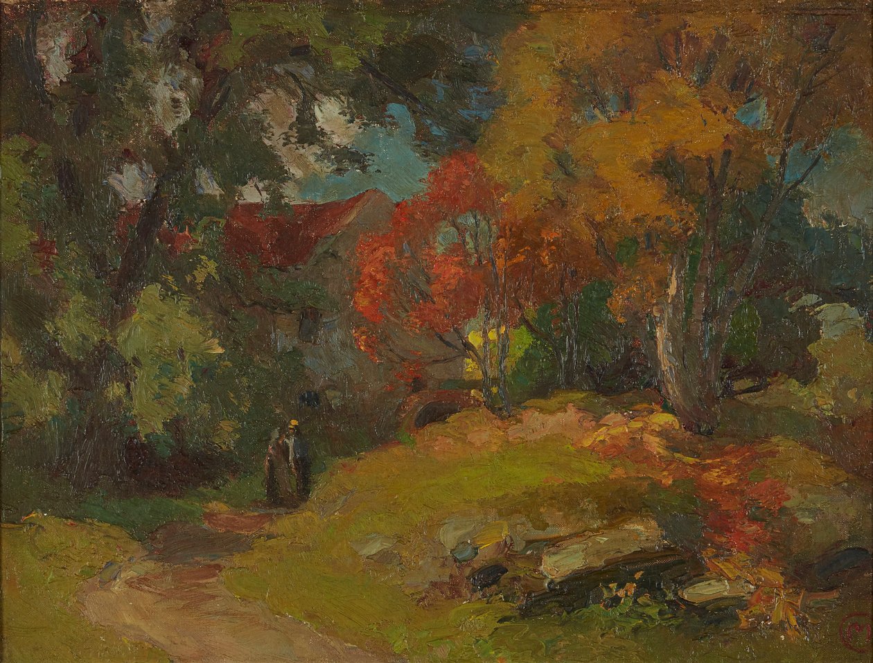 Moinho de água, outono (óleo sobre tela) de Charles Hodge Mackie