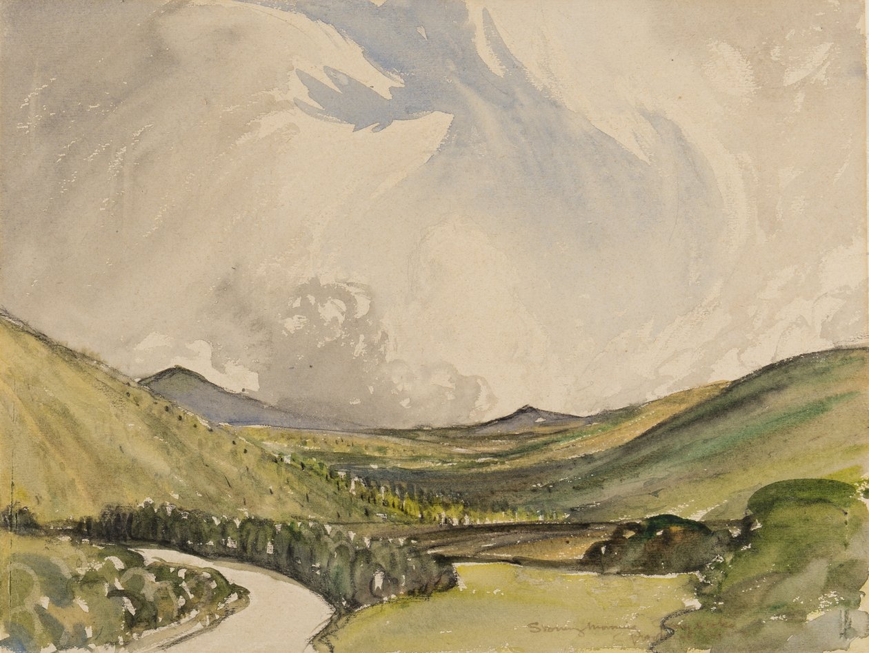 Manhã tempestuosa, Graystoke, Cumbria (wc no papel) de Charles John Holmes