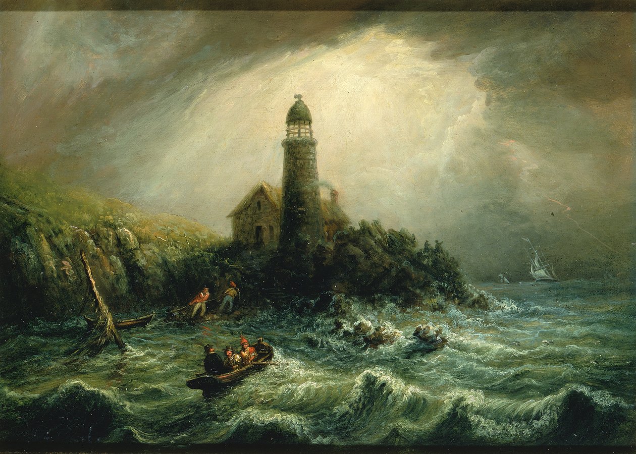 Vista para o mar do Farol do Cabo Poge, ca. 1840-1849. de Charles Hubbard