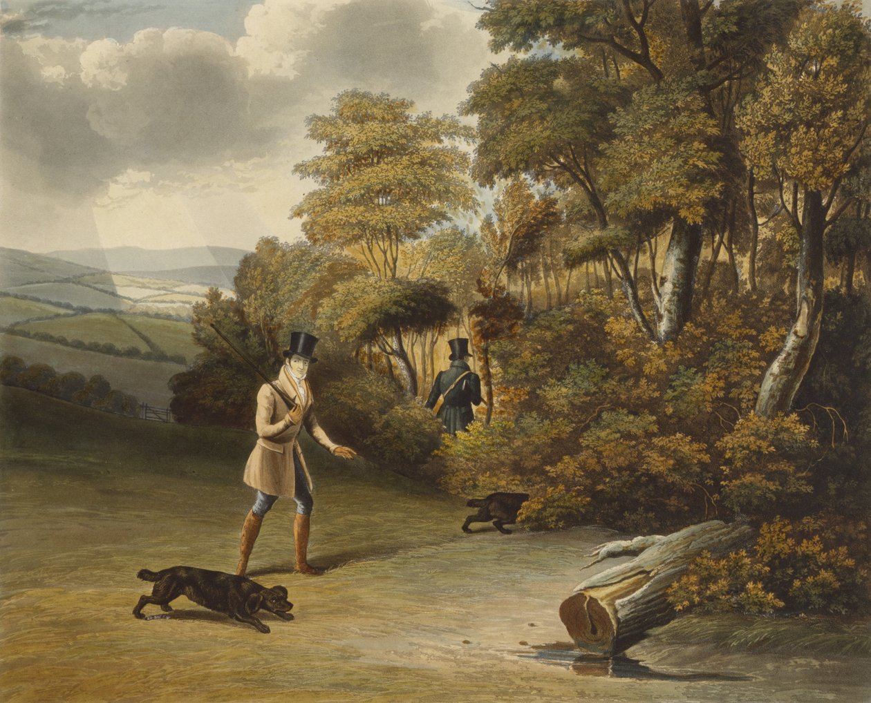 1 de outubro de 1827 (aquatinta colorida à mão) de Charles Hunt
