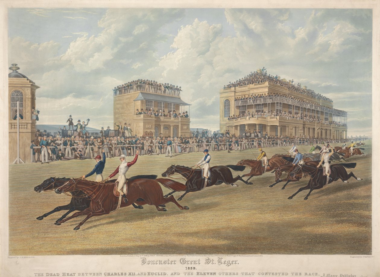Doncaster Great St Leger, 1839. O empate entre Charles XII e Euclid. de Charles Hunt