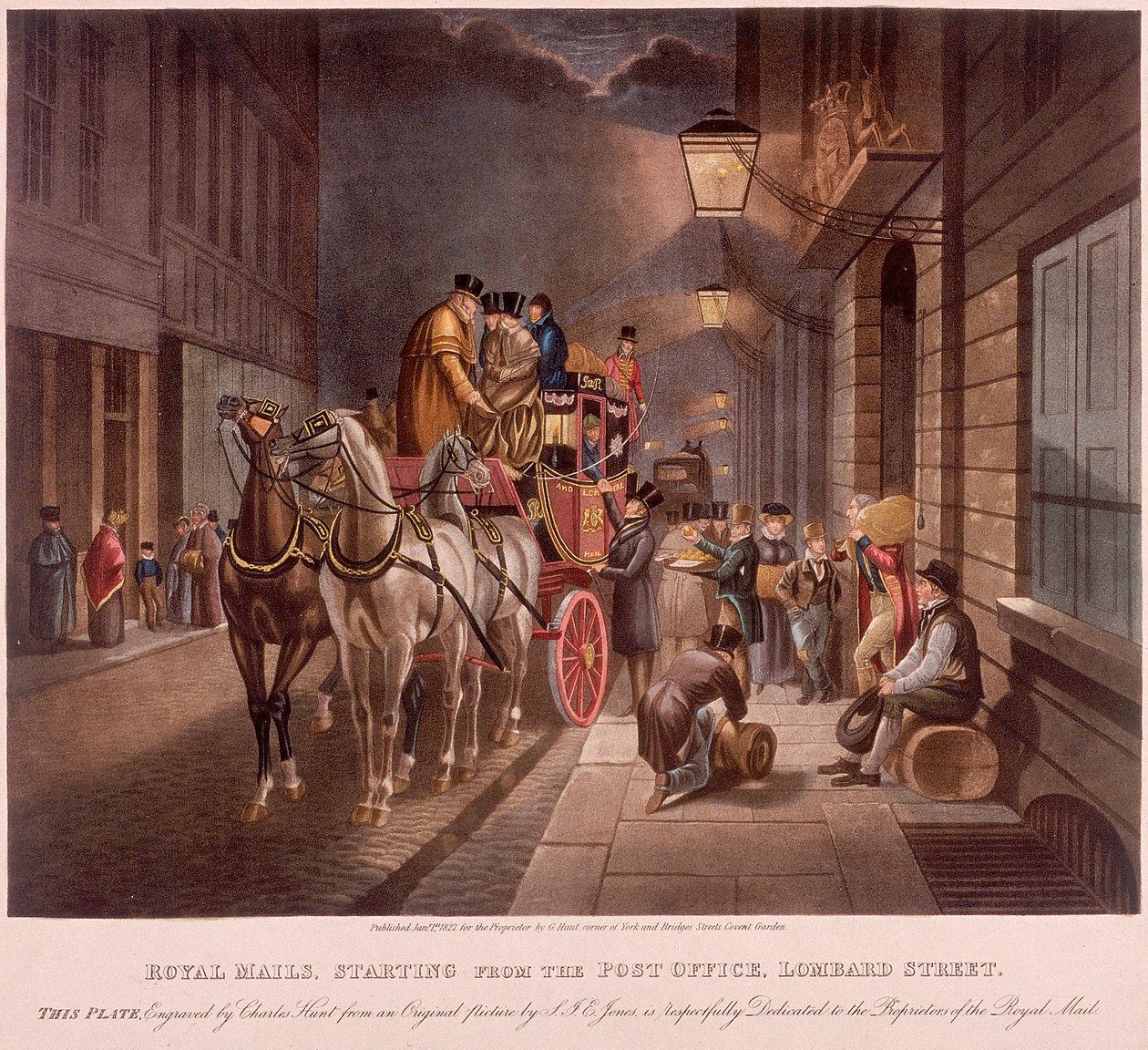 General Post Office, Lombard Street, Londres, 1827 de Charles Hunt