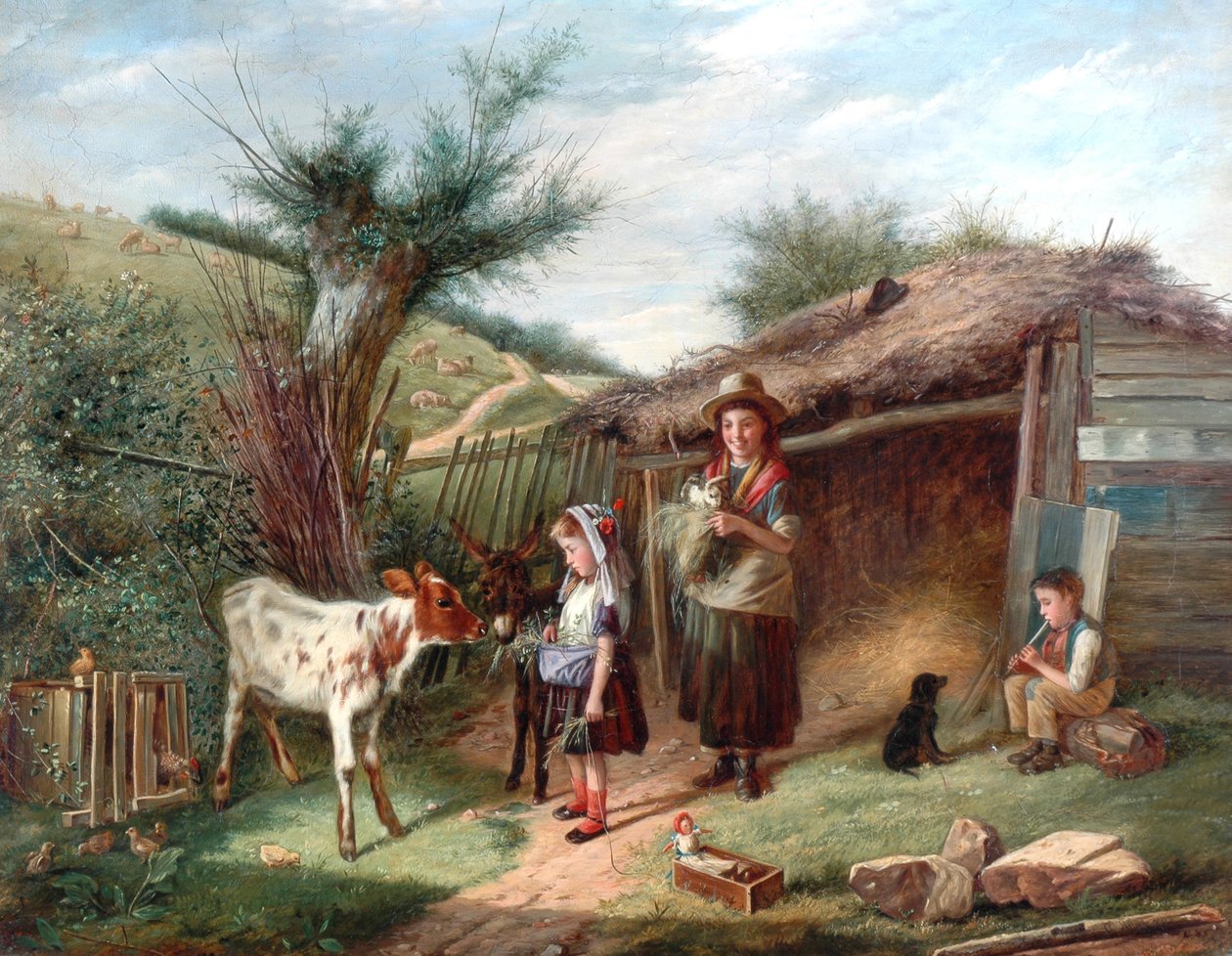 Os animais de estimação, 1838 de Charles Hunt