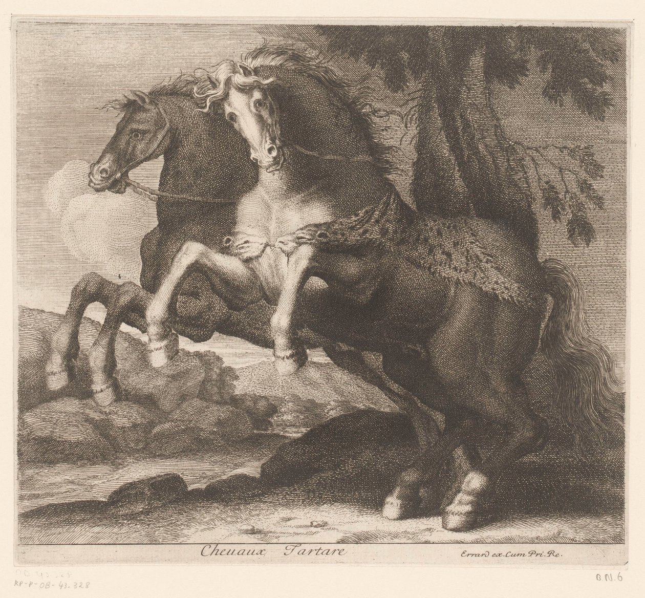 Cavalos de corrida
Chevaux Tartare (título sobre o objecto)
Série animal (título da série) de Charles II Errard (attributed to)