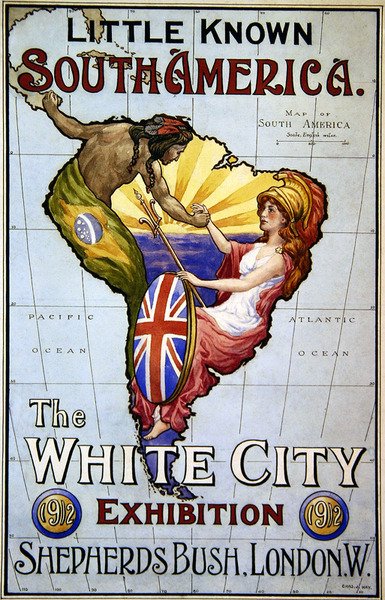 Cartaz para a Pequena Conhecida América do Sul - The White City Exhibition de Charles J. Hay