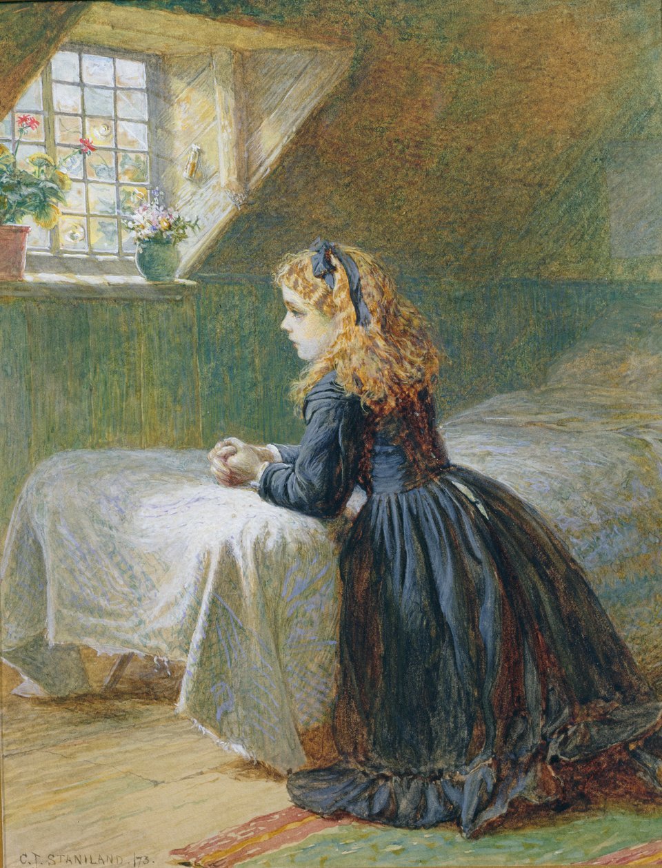Orações da manhã, 1873 de Charles J. Staniland