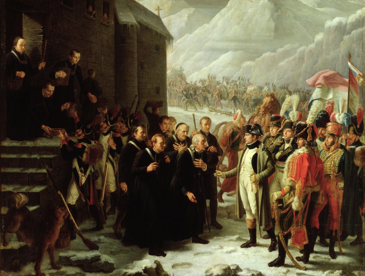 O Primeiro Cônsul Visita ao Hospício de Mont Saint-Bernard, 20 de maio de 1800, 1810 de Charles Jacques Lebel