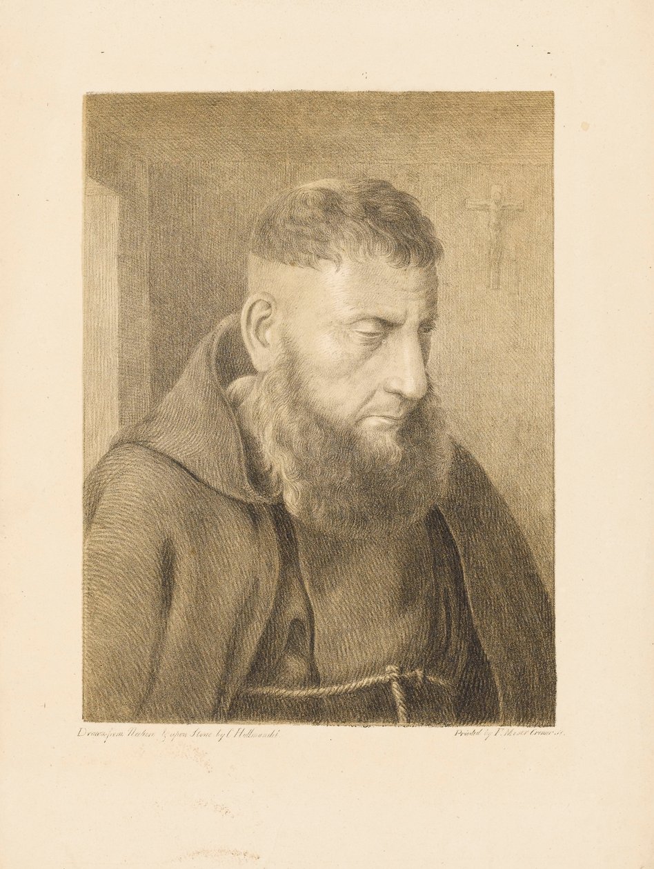 Retrato de um monge de Charles Joseph Hullmandel