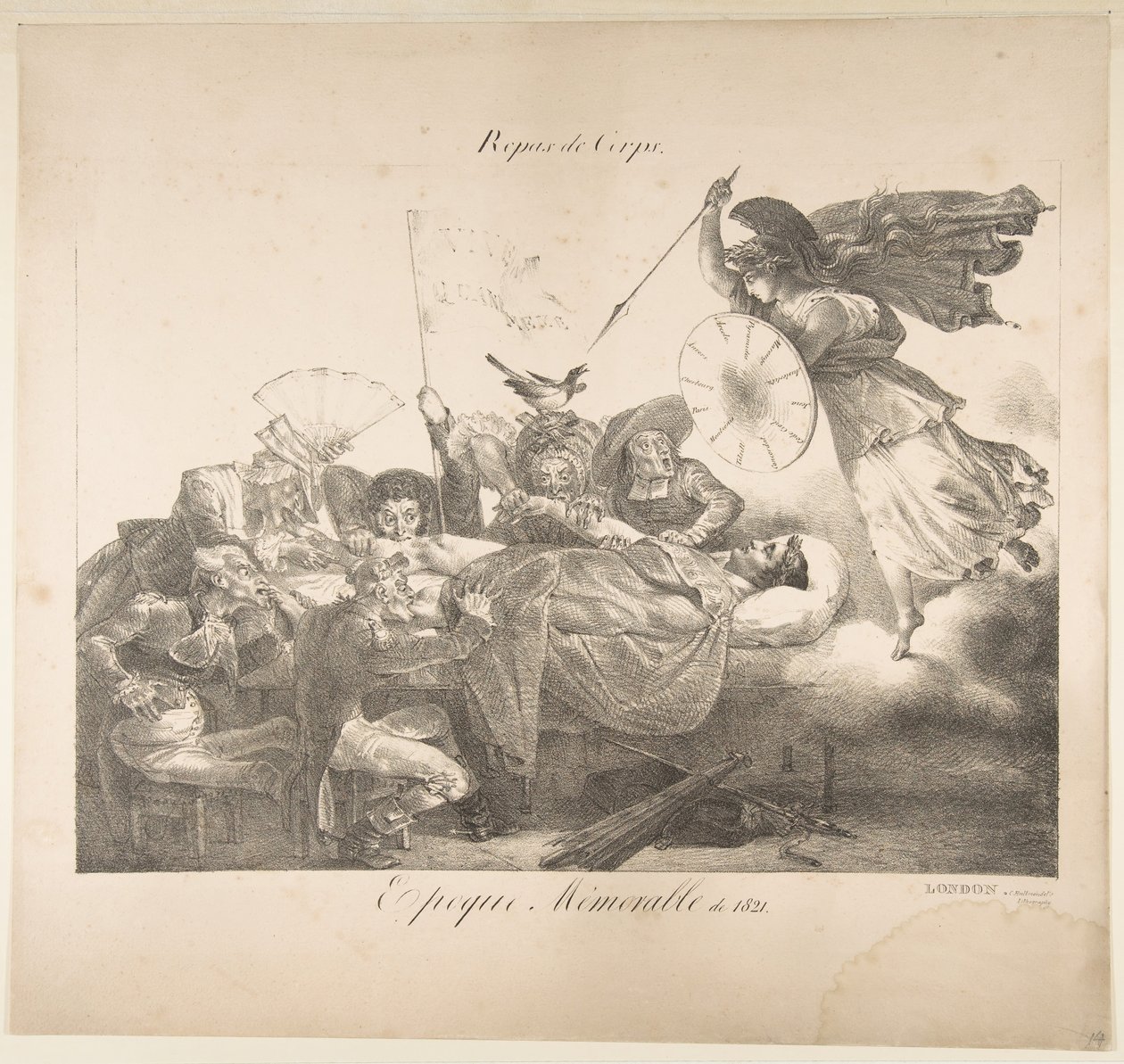 Refeição corporal. Período memorável de 1821, 1821. de Charles Joseph Hullmandel