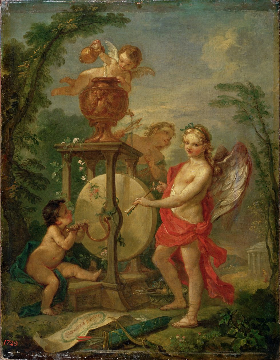 Cupido, afiando sua flecha, 1750 de Charles Joseph Natoire