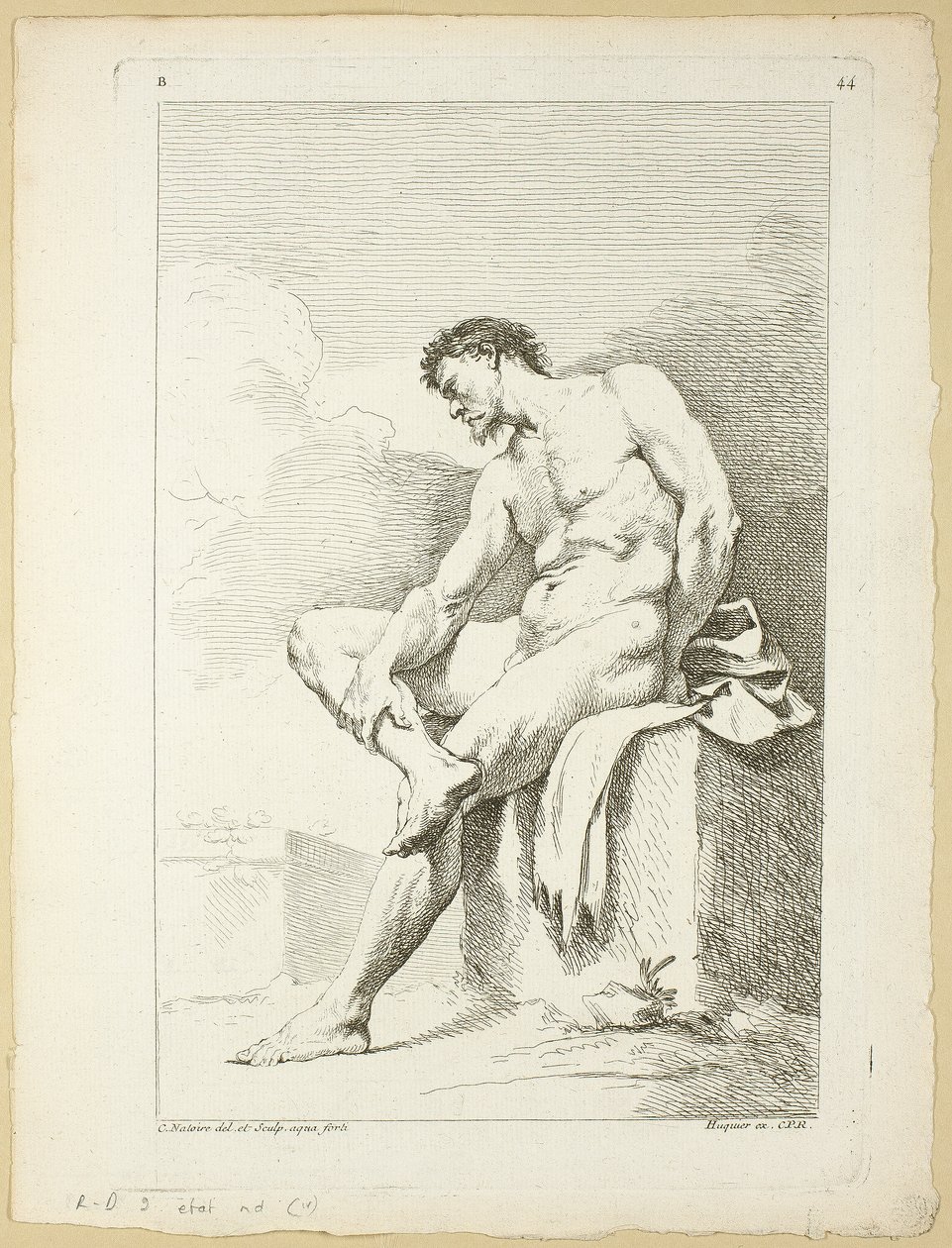 Figura, do Segundo livro de figuras das Academias gravadas em parte pelos Professores da Royal Academy de Charles Joseph Natoire
