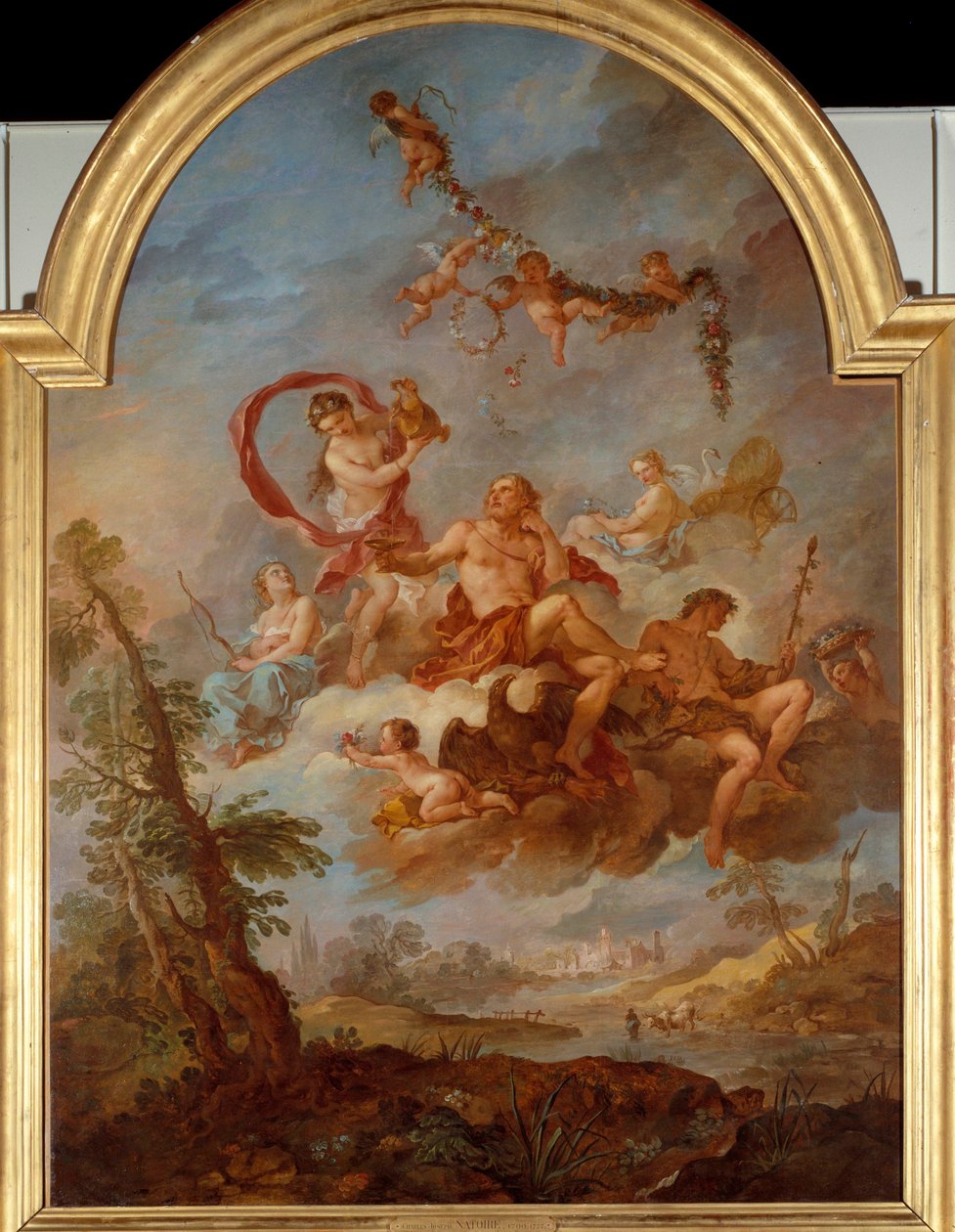 Júpiter servida por Hebe Hebe, filha de Júpiter, serve ao pai durante uma festa. Pintura de Charles Joseph Natoire (Charles-Joseph Natoire de Charles Joseph Natoire
