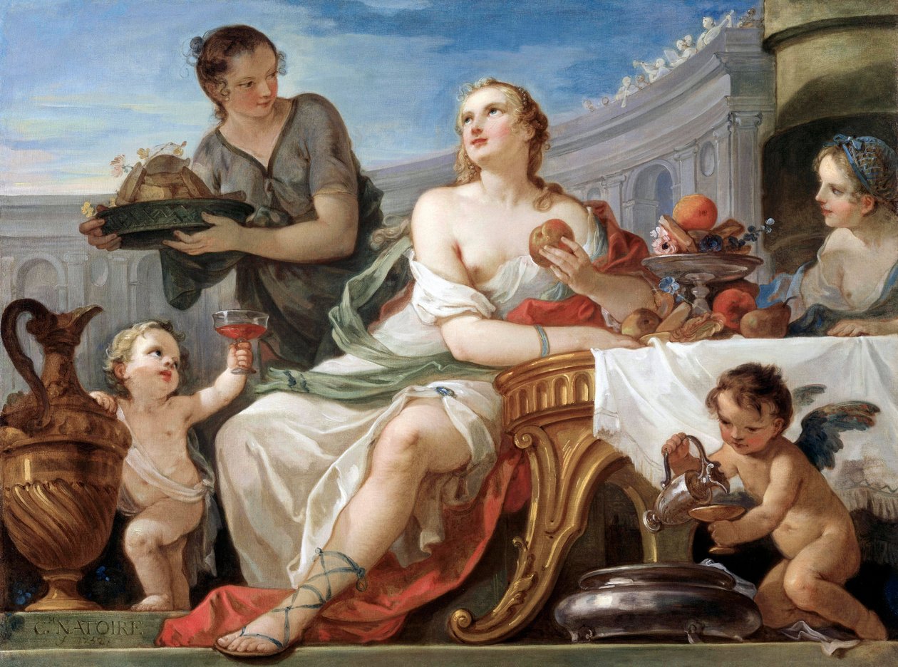 Pintura "O Banquete da Psique" de Charles Joseph Natoire (Charles-Joseph Natoire de Charles Joseph Natoire