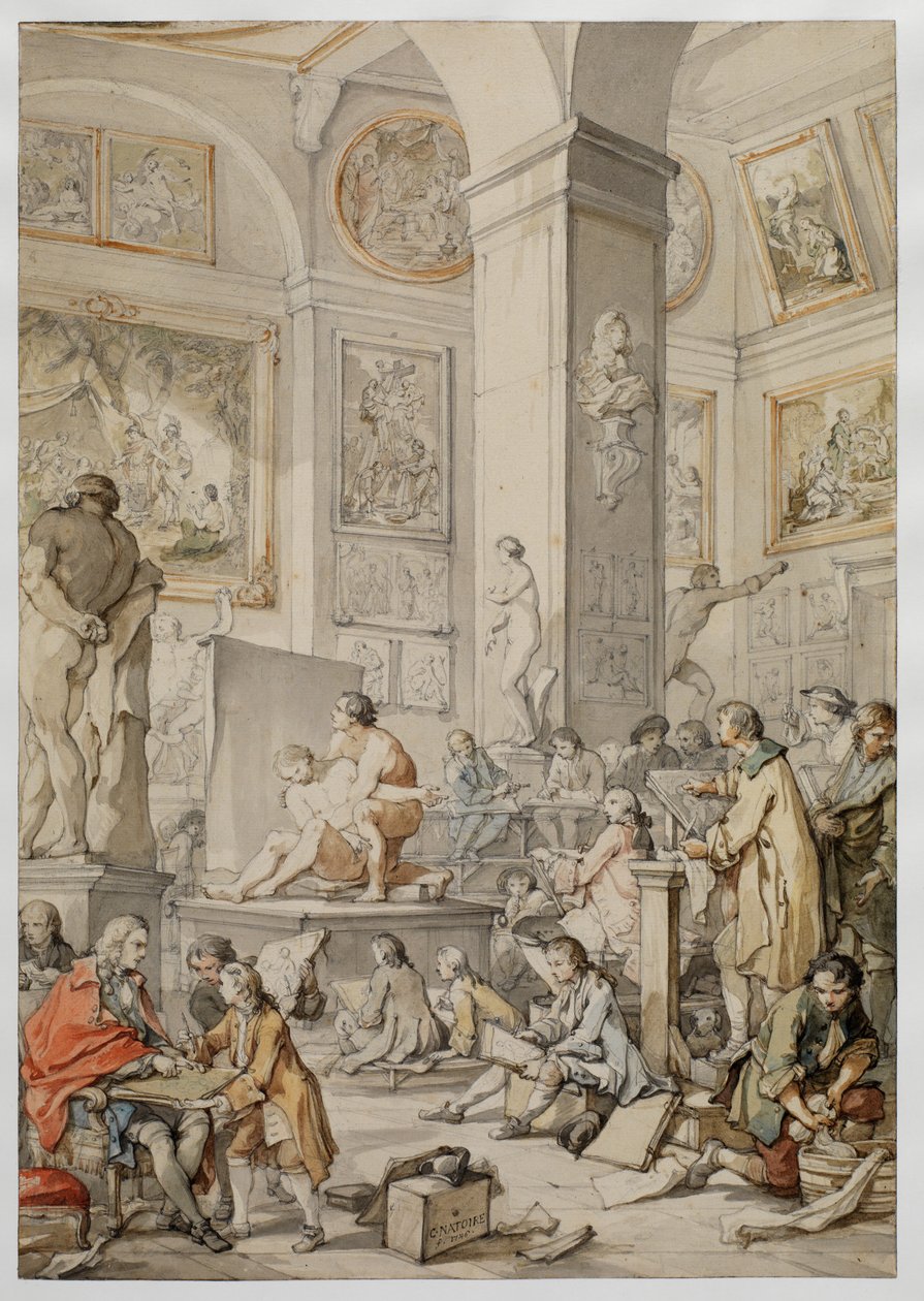 Classe de vida na Academia Real de Pintura e Escultura, 1746 de Charles Joseph Natoire