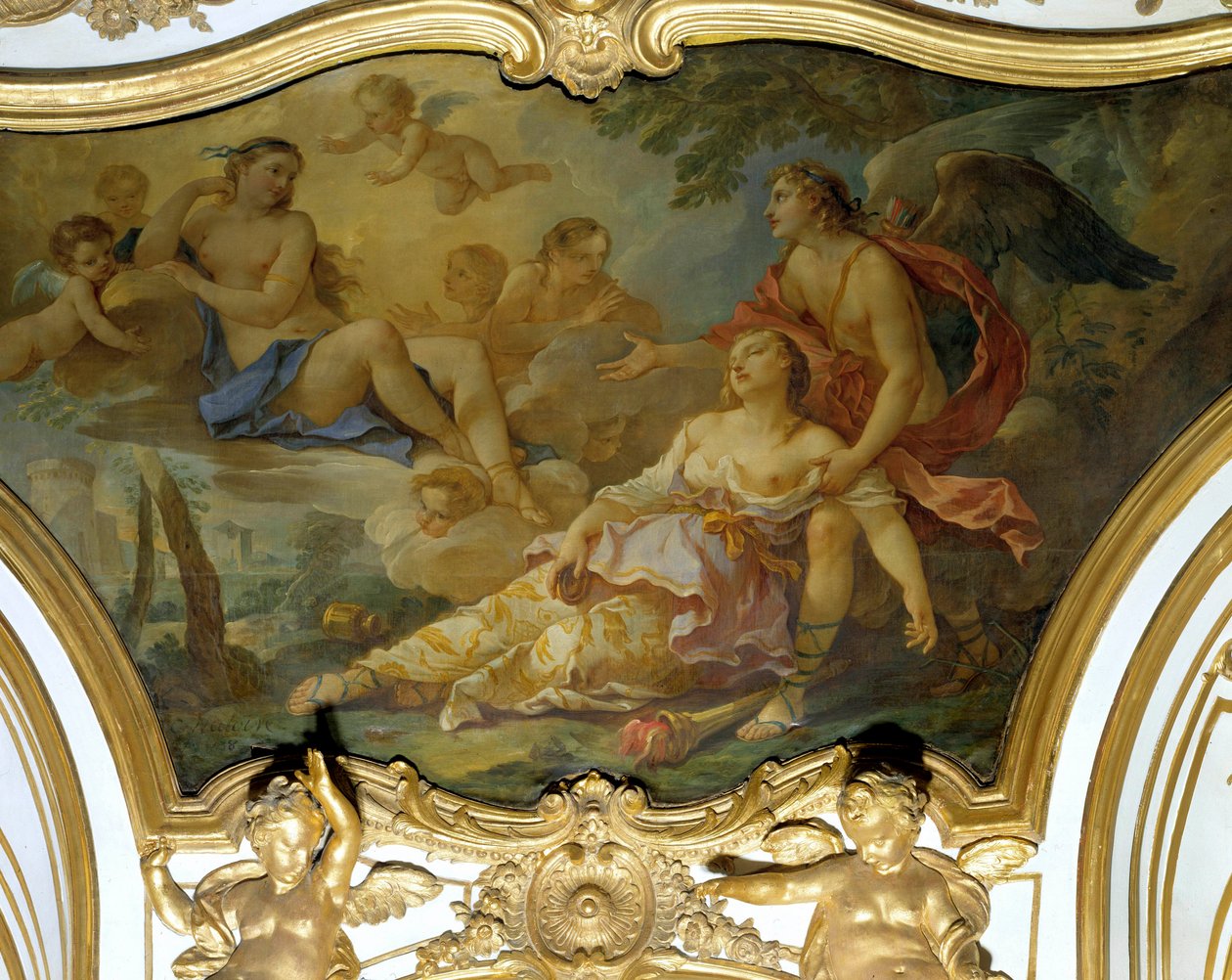 Falha psicológica do medo na presença do pintor Charles Joseph Natoire (Charles-Joseph Natoire de Charles Joseph Natoire