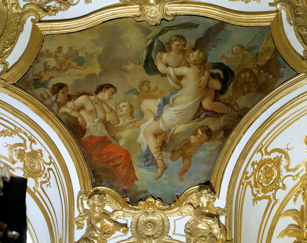 Psyche ravished in heaven by Love Ceiling painting by Charles Joseph Natoire (Charles-Joseph Natoire de Charles Joseph Natoire