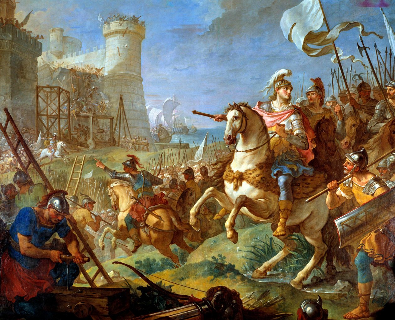 Sítio da cidade de Arles por Theodoric II, rei dos visigodos Pintura de Charles Joseph Natoire (Charles Joseph Natoire de Charles Joseph Natoire
