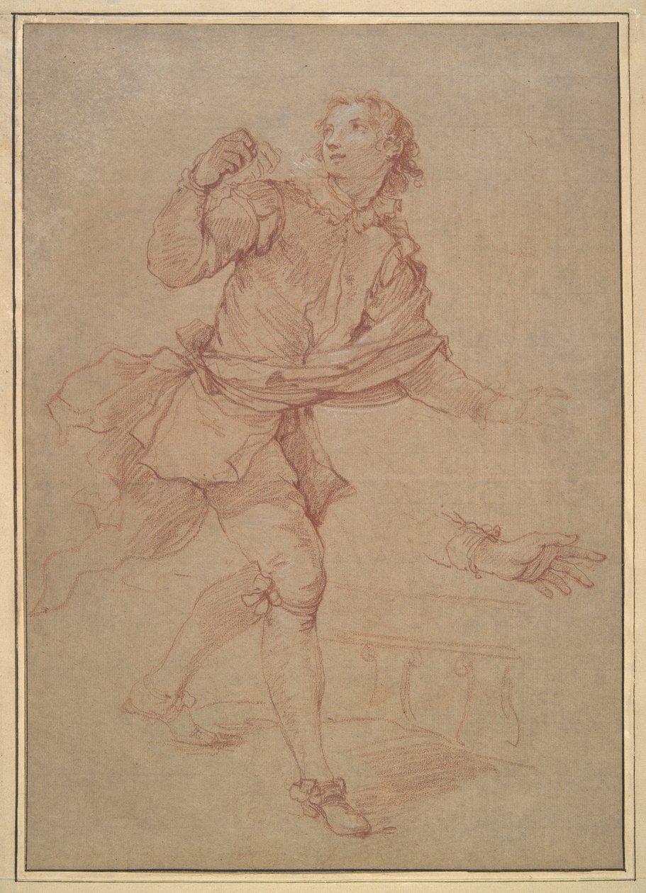 Estudo de um Jovem, estudo para a tapeçaria, Sancho de Charles Joseph Natoire