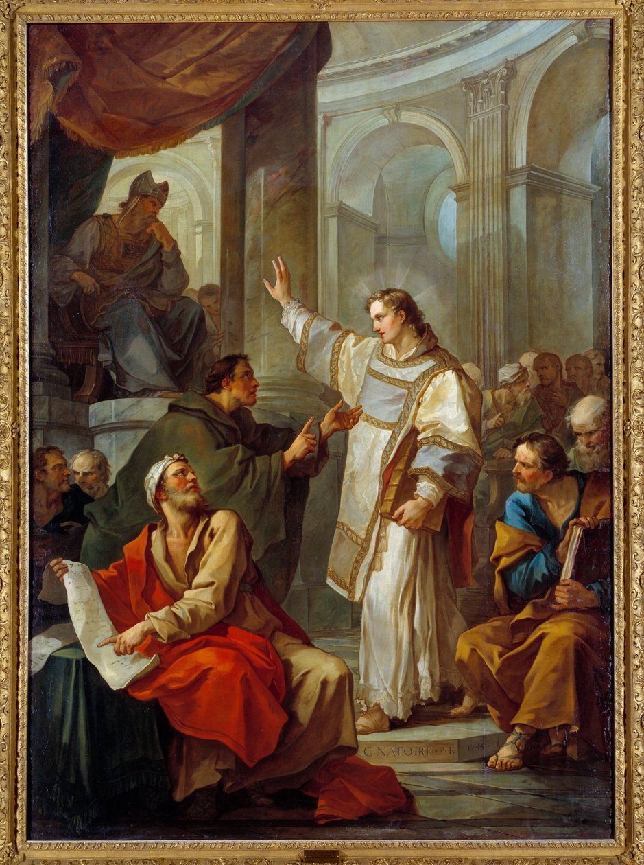 A Predição de Saint Etienne (Stephane) Pintura de Charles Joseph Natoire (Charles-Joseph Natoire de Charles Joseph Natoire