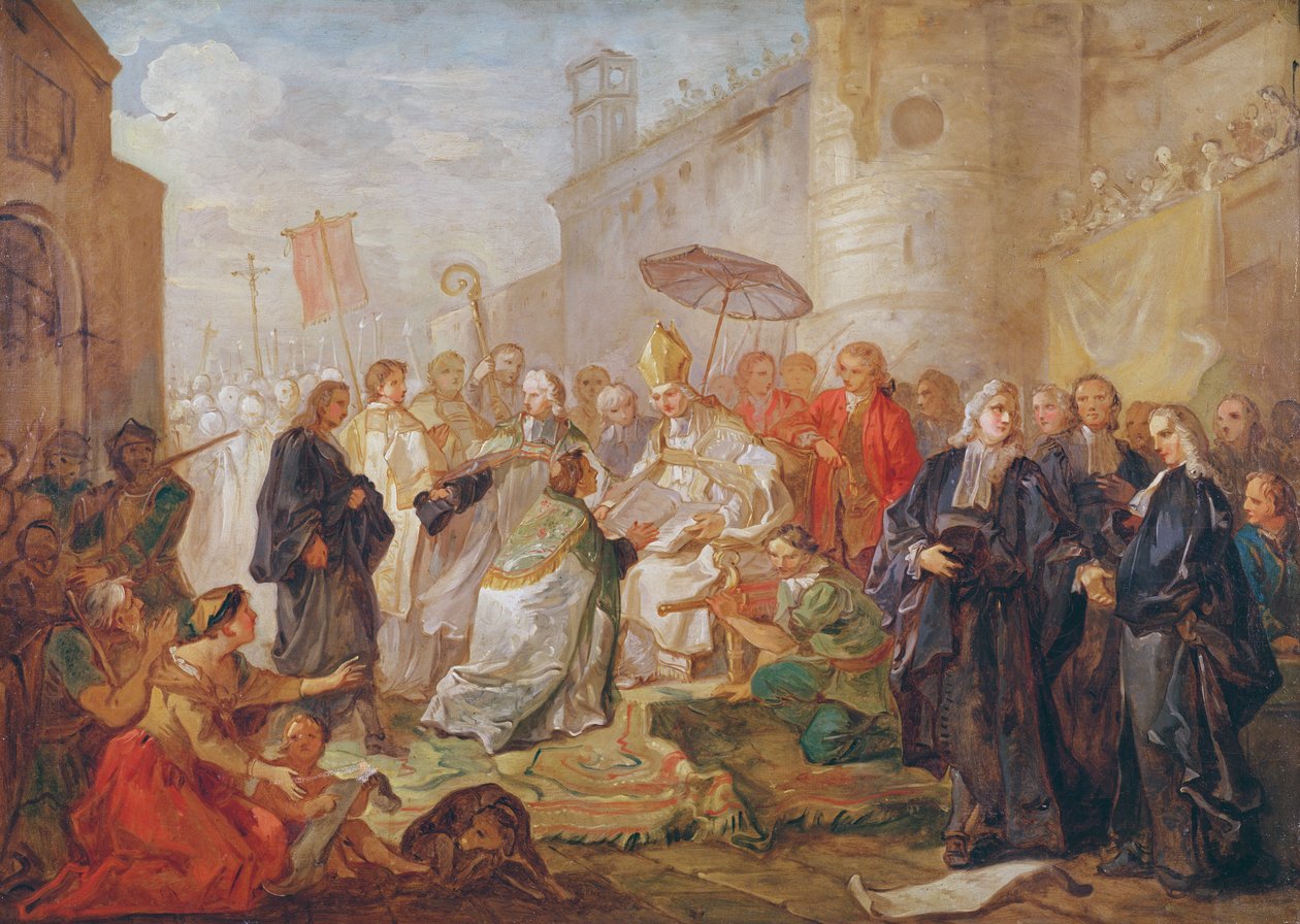A entrada solene de monsenhor Nicolas-Joseph de Paris como bispo de Orleans em 734, 1745 de Charles Joseph Natoire