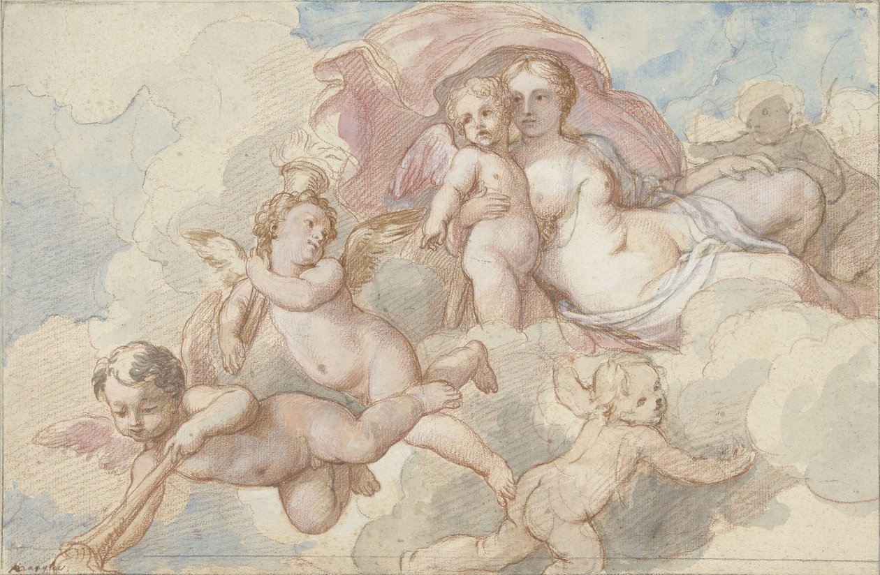 Vênus com Amor e Putti de Charles Joseph Natoire