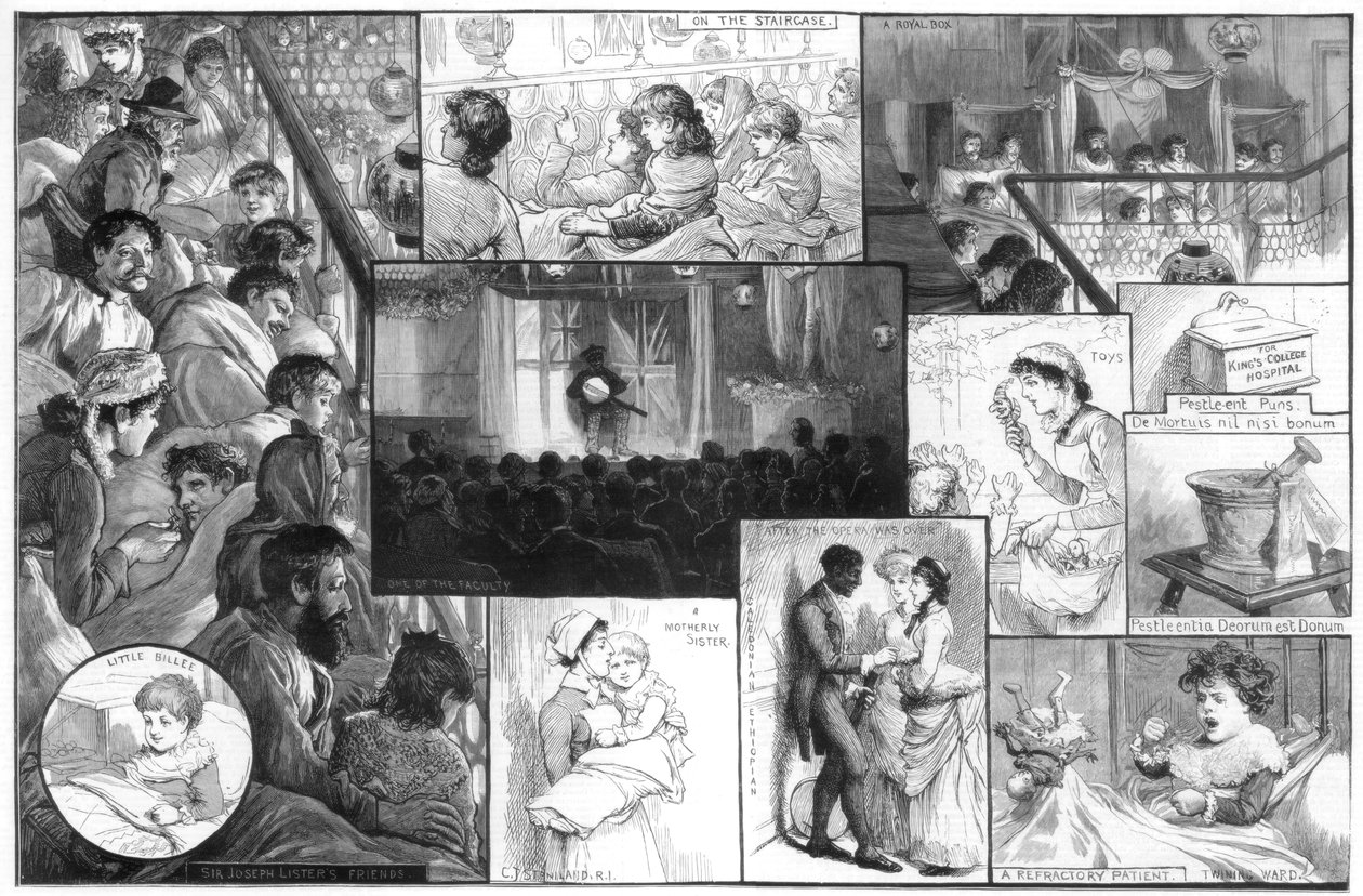 Um entretenimento no Kings College Hospital, 1885. de Charles Joseph Staniland