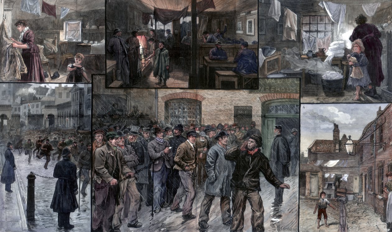 Angústia no East End de Londres, 1886. de Charles Joseph Staniland