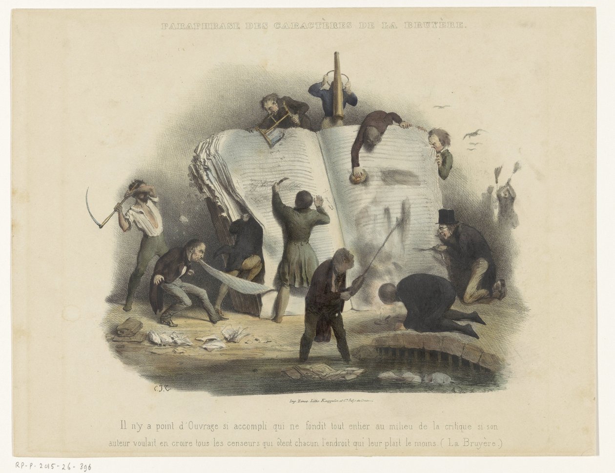 zombaria de censura Paráfrase dos personagens de La Bruyère (título no objeto) de Charles Joseph Traviès