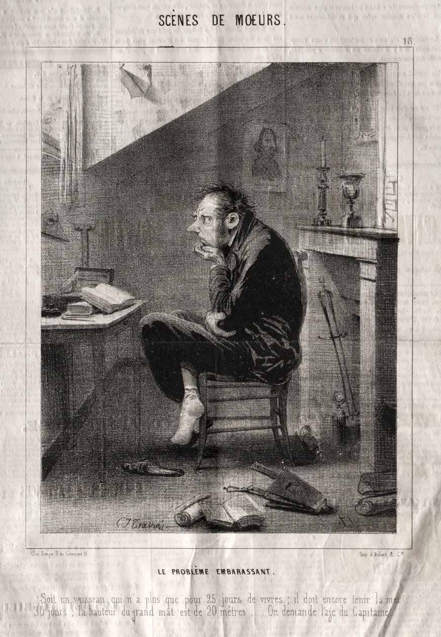 Cenas da moral: o problema embaraçoso... de Charles Joseph Traviès de Villers