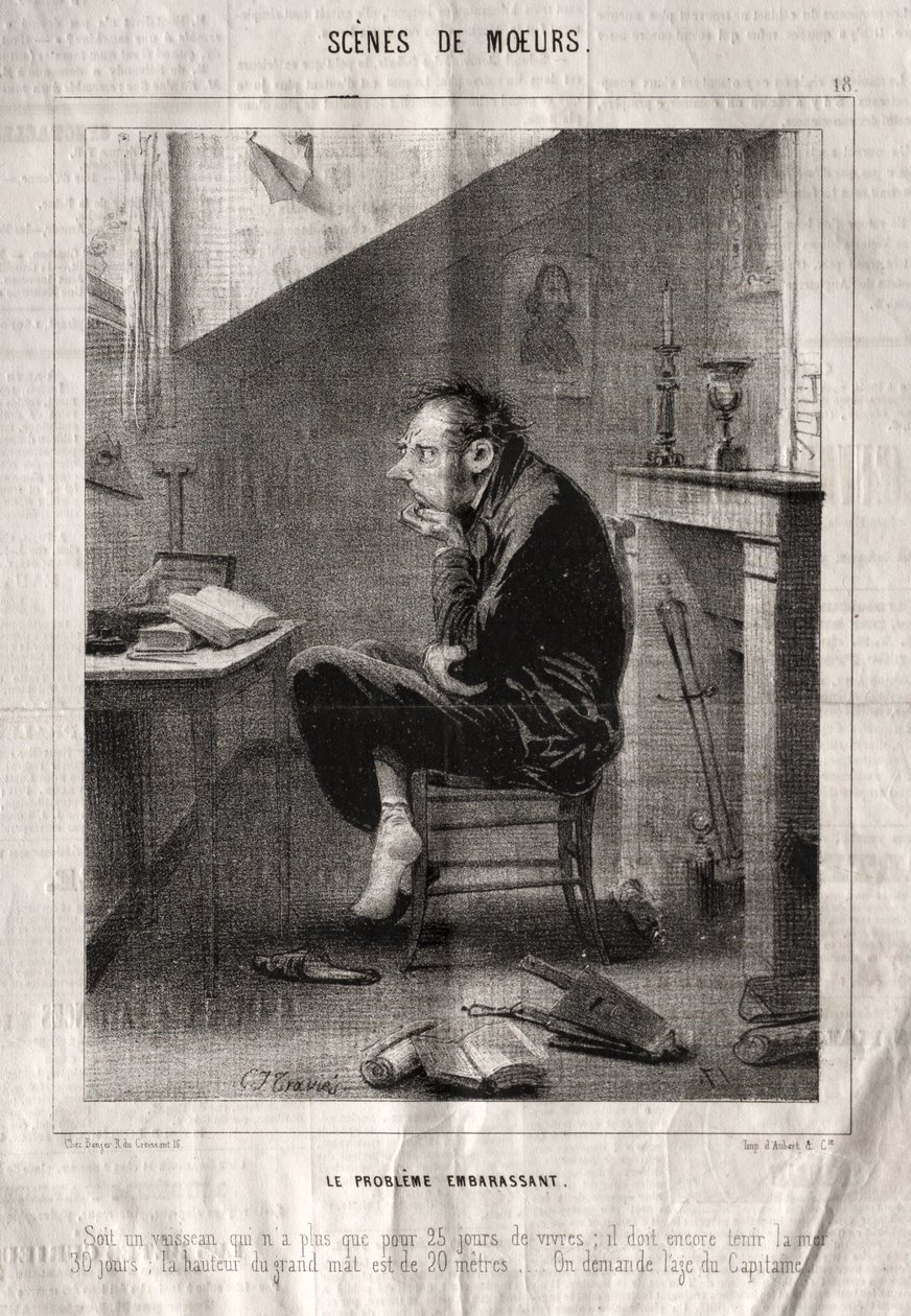 Cenas de boas maneiras: O problema embaraçoso... de Charles Joseph Traviès de Villers