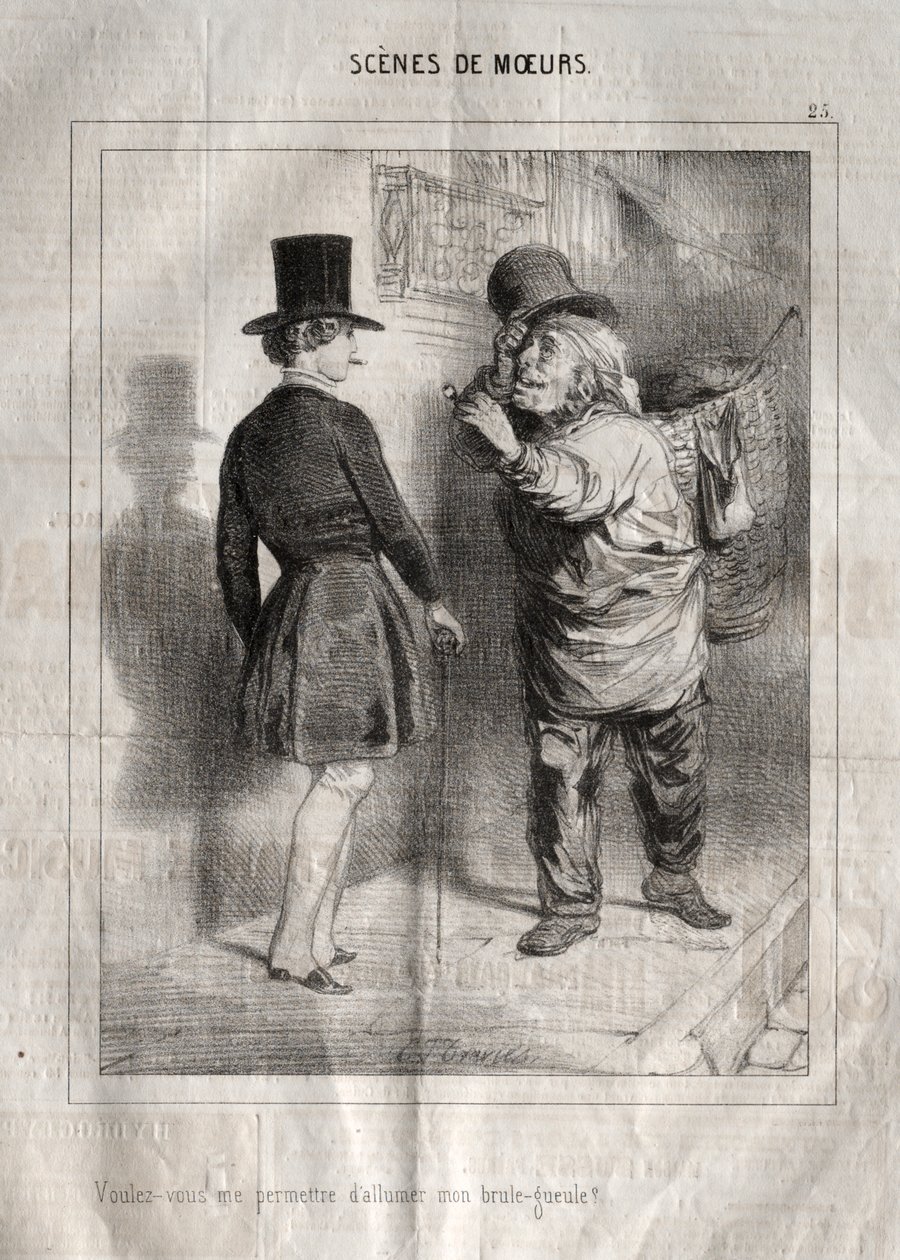 Cenas de boas maneiras: Você me permite acender meu queimador? de Charles Joseph Traviès de Villers