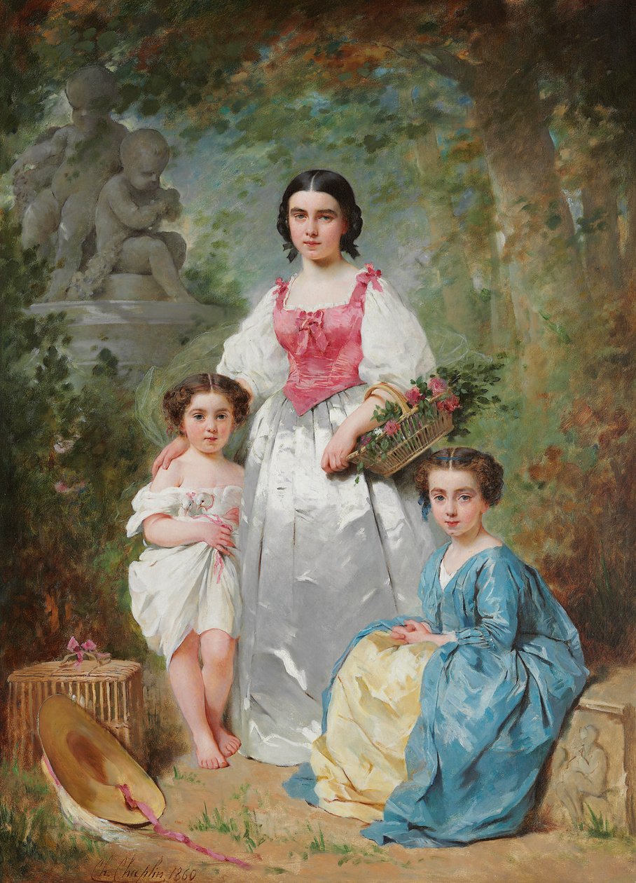 Retrato da família Gros, 1860 de Charles Joshua Chaplin