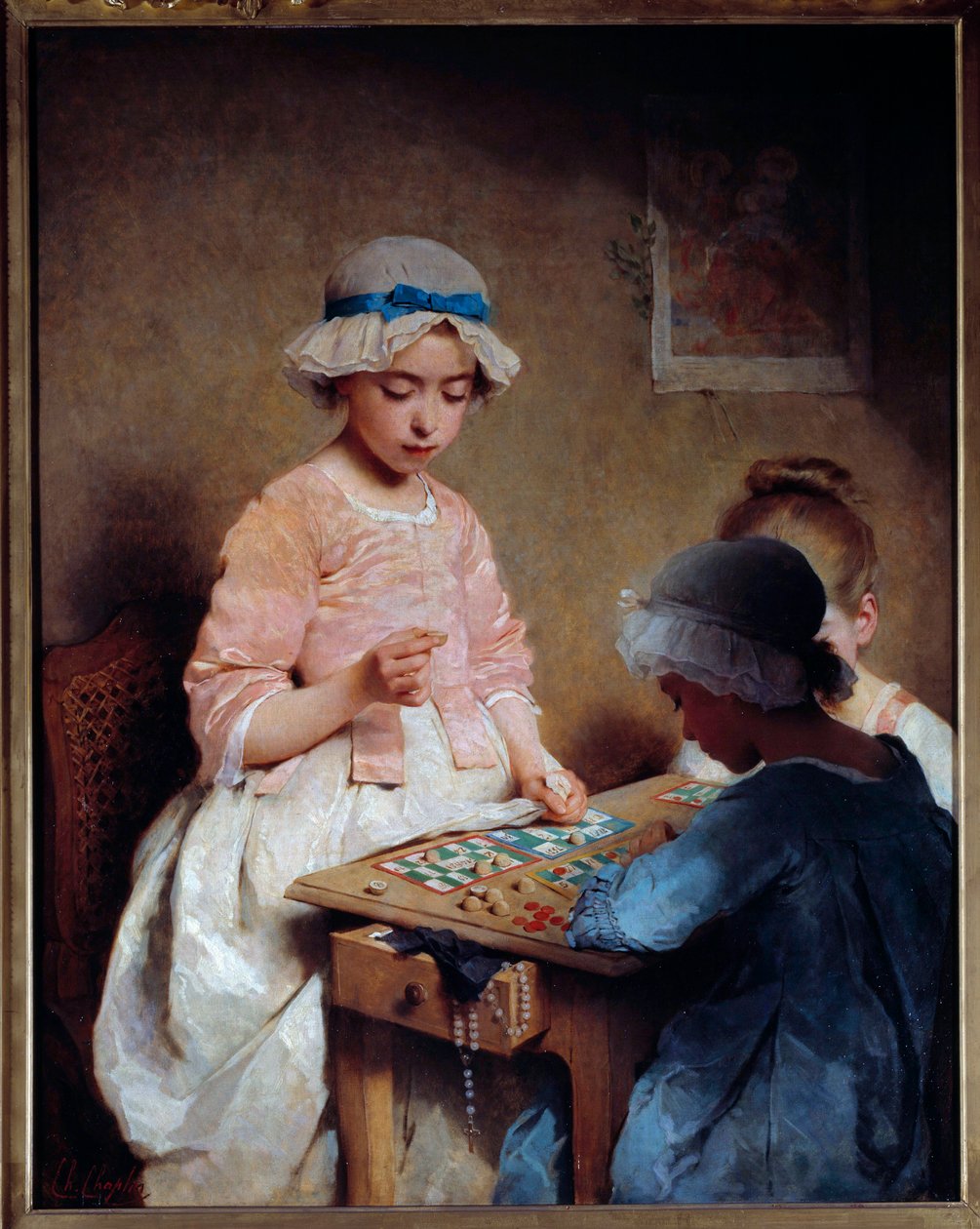 A parte da loteria Pintura por Charles Chaplin (1825-1891) 1865 Sun. 1,16x0,97 m Rouen, Musee des Beaux Arts de Charles Joshua Chaplin