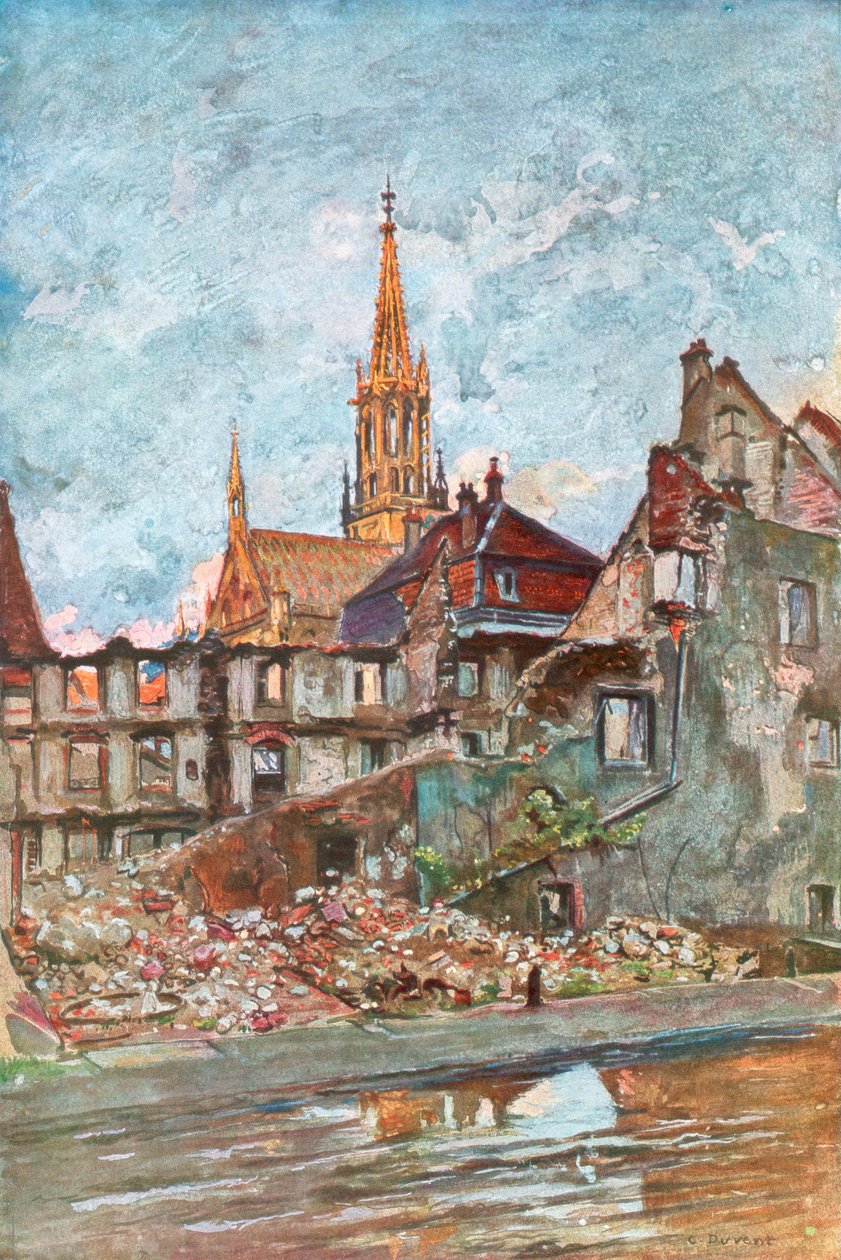 As ruínas de Thann, Alsácia, 1915, 1926 de Charles Jules Duvent