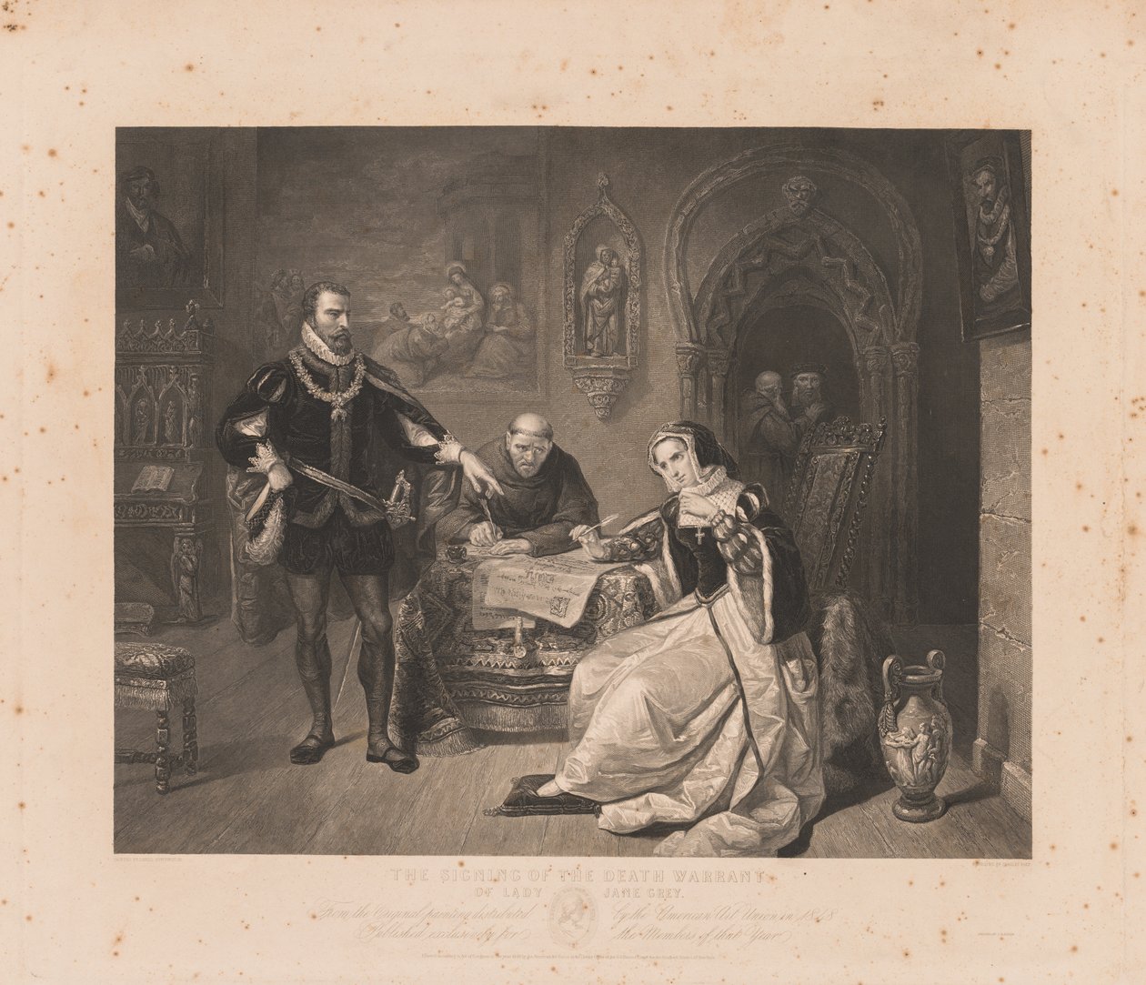 Assinatura do mandado de morte de Lady Jane Gray de Charles Kennedy Burt