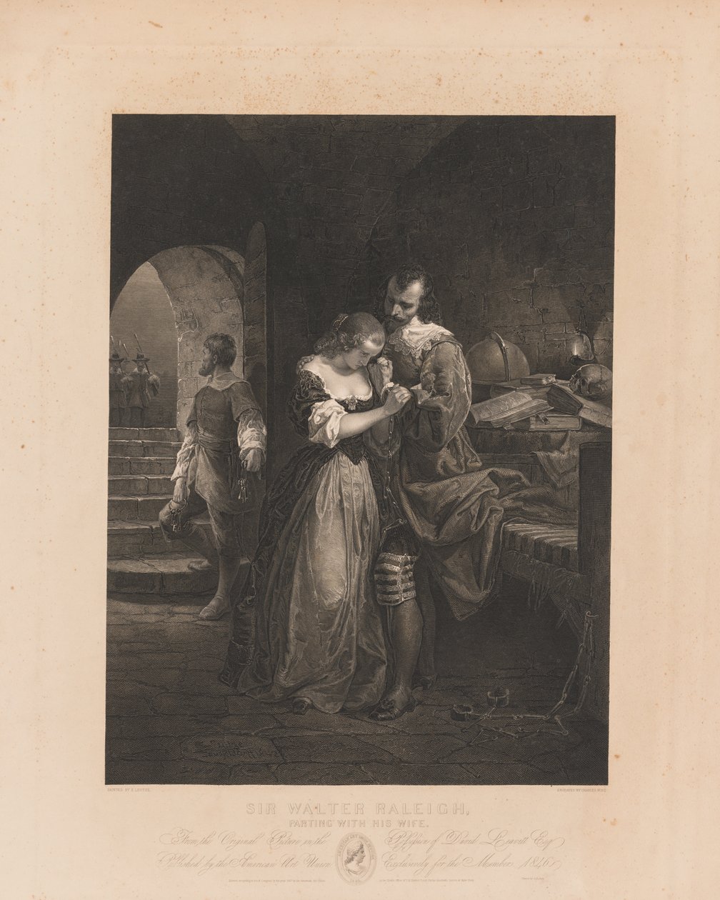 Sir Walter Raleigh despedindo-se de sua esposa de Charles Kennedy Burt