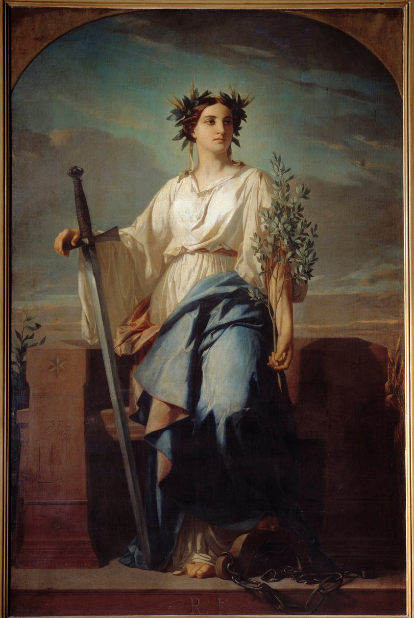 Representação Alegórica da República Pintura de Charles Landelle de Charles Landelle