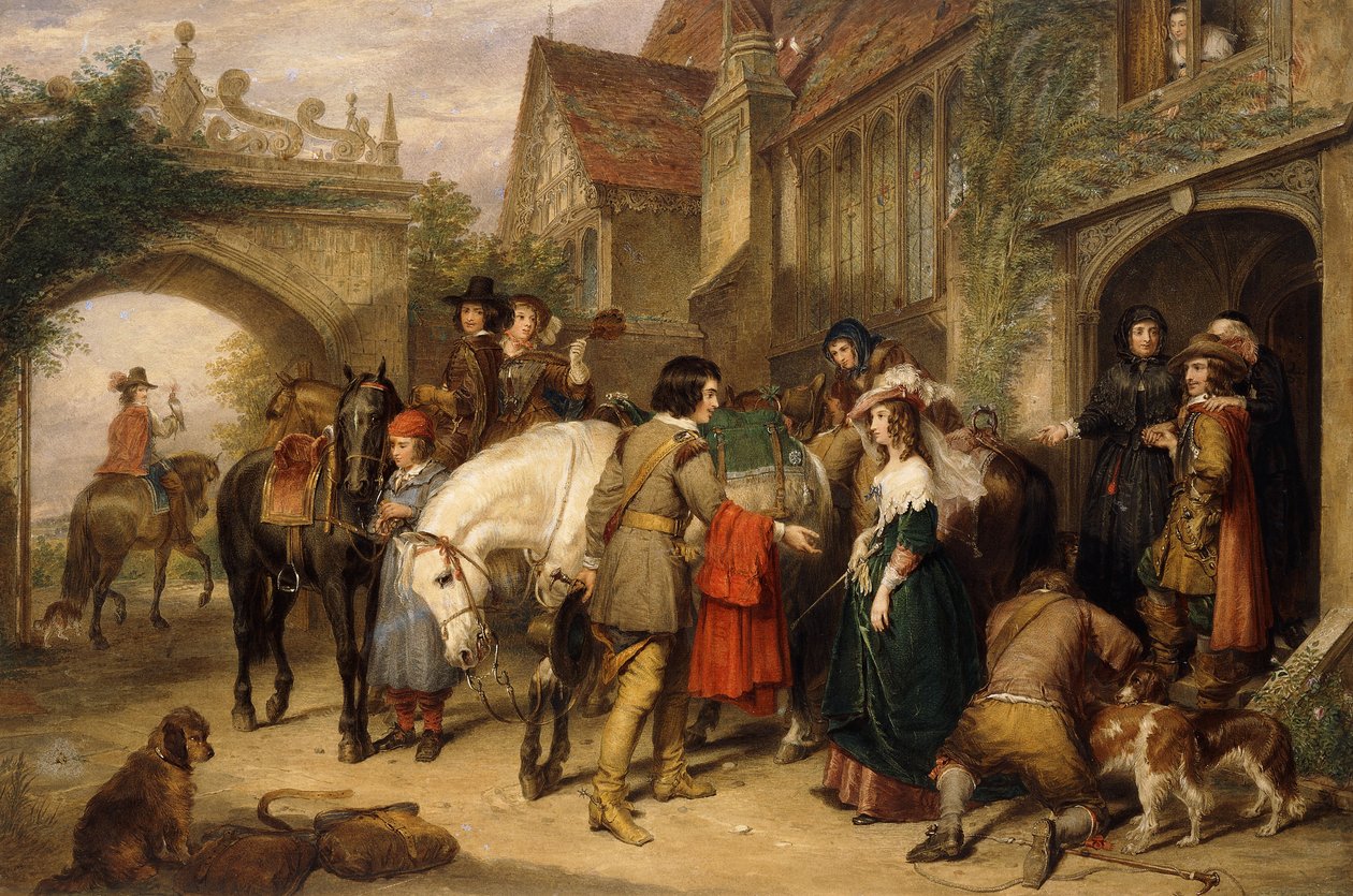 A partida de Charles II de Bentley em Staffordshire, a casa do coronel Lane, de Charles Landseer
