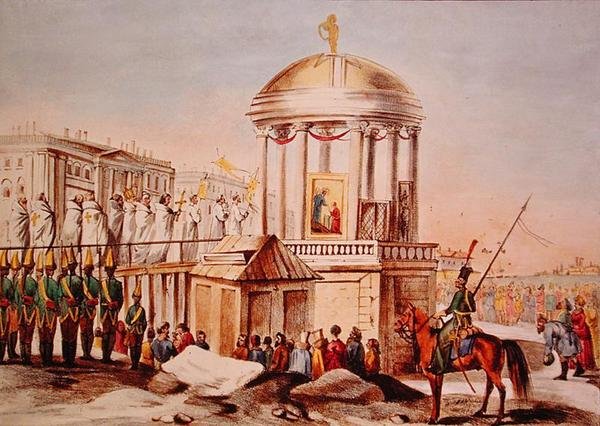 The Blessing of the Waters at St. Petersburg, c.1820 (cor litho) de Charles Lasteyrie du Saillant