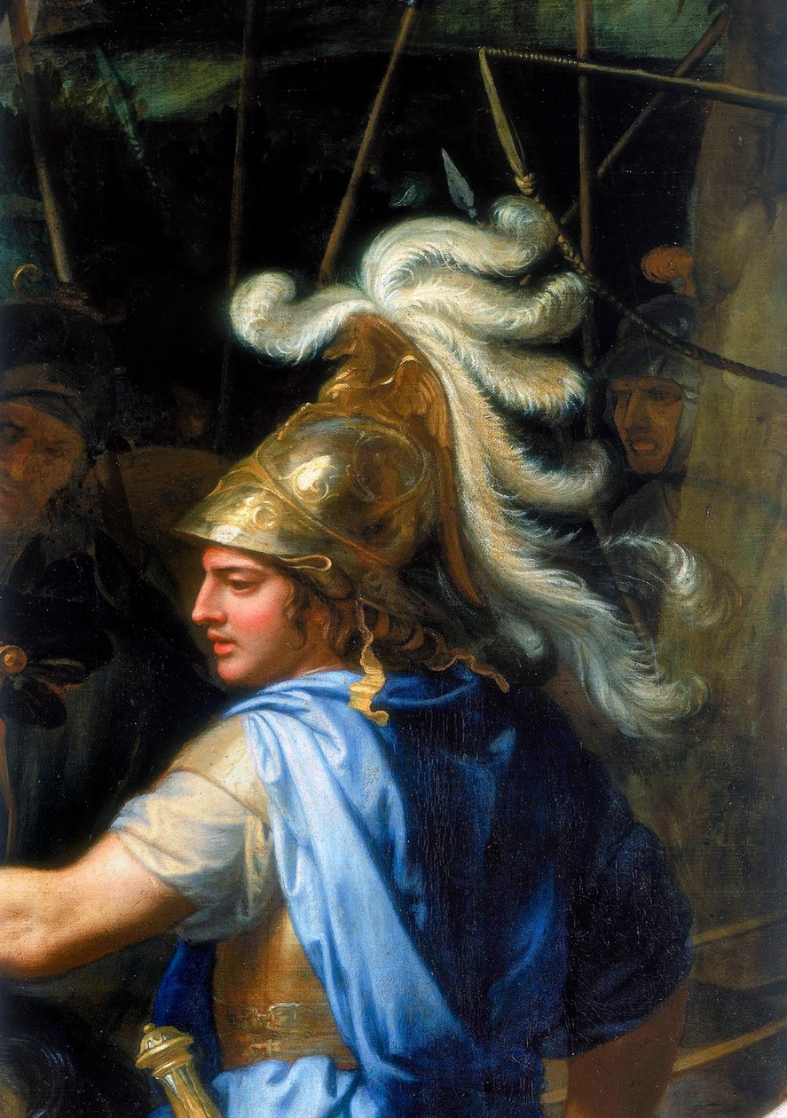 Alexandre, o Grande Alexandre e Porus, Detalhe, 1673 de Charles Le Brun