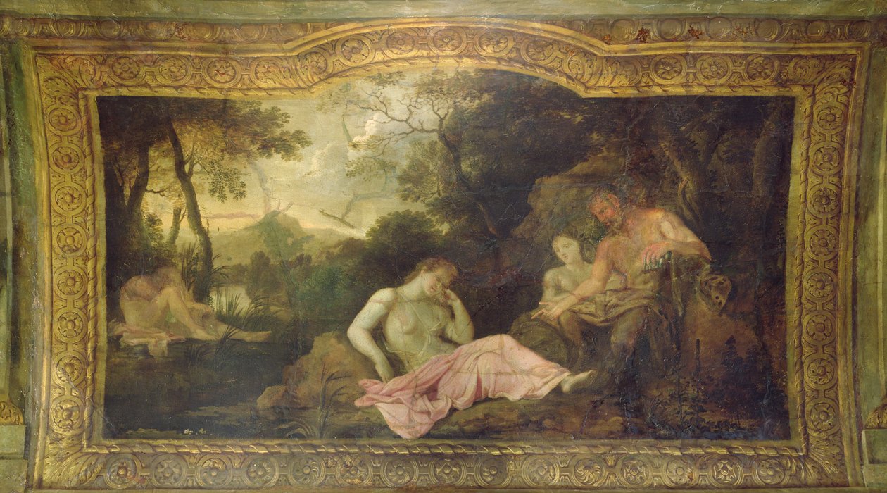 Teto do Hôtel La Rivière (detalhe de Psique dormindo), 1653 de Charles Le Brun